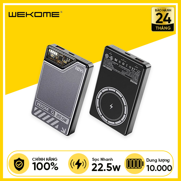 Pin Sạc Dự Phòng WEKOME 10 000mAh WP 11 Vanguard Series Magnetic