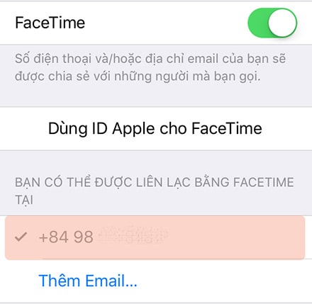Facetime trên iPhone