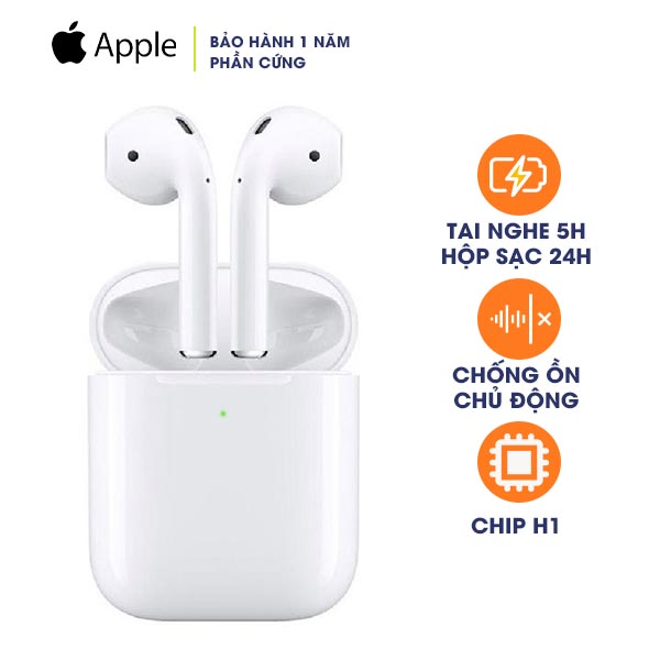 Tai nghe Apple Airpods 2 Hộp Sạc Không Dây Chính Hãng