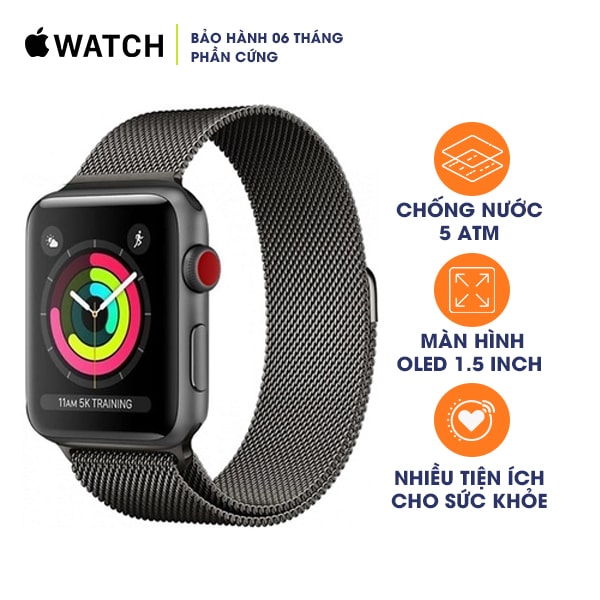 Apple Watch Series 3 LTE 38mm Aluminum Mới - Máy Trần Chưa Kích Hoạt