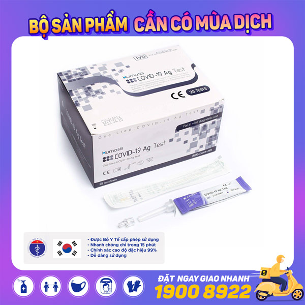 Kit test nhanh Covid-19 Humasis - Bộ Dụng cụ xét nghiệm nhanh (1 bộ)
