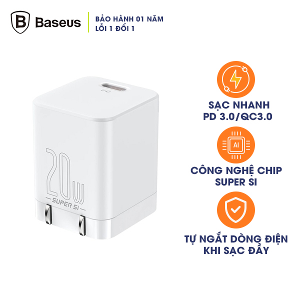 Củ Sạc Baseus Super Si Pro Quick Charger 1C 20W CN