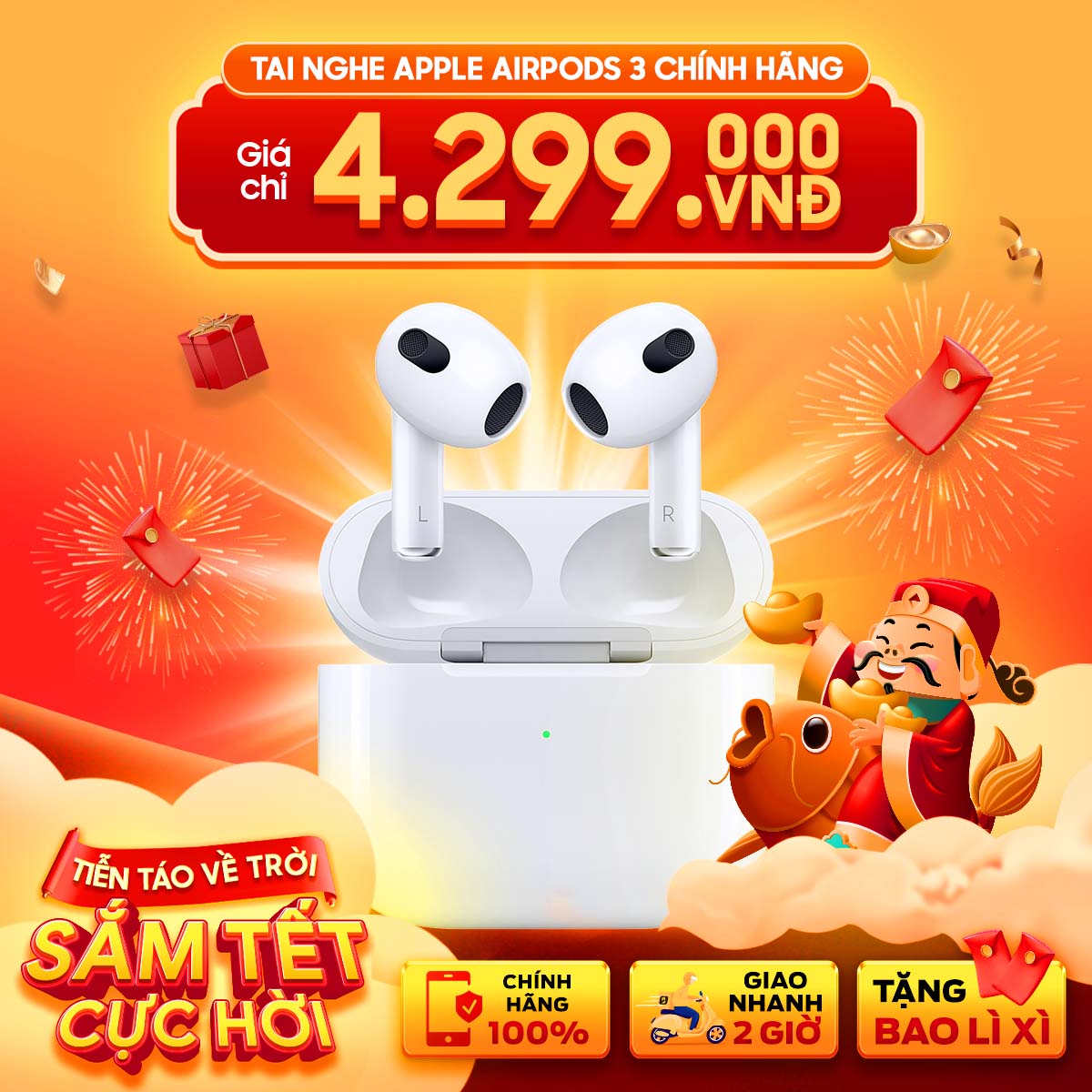 Tai nghe Apple Airpods 3 Hộp Sạc Không Dây Chính Hãng