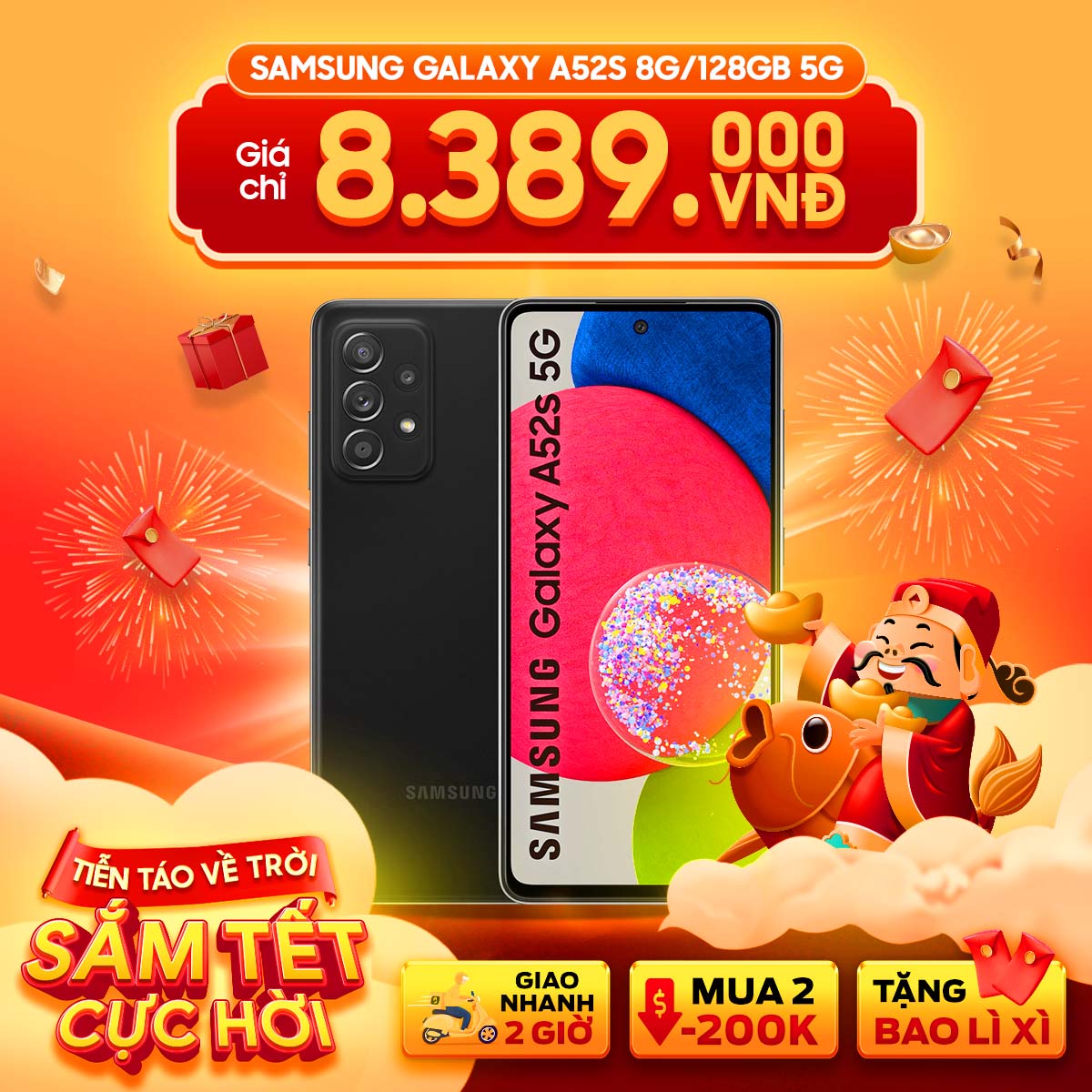 Samsung Galaxy A52s 8G/128GB 5G Mới - BHĐT