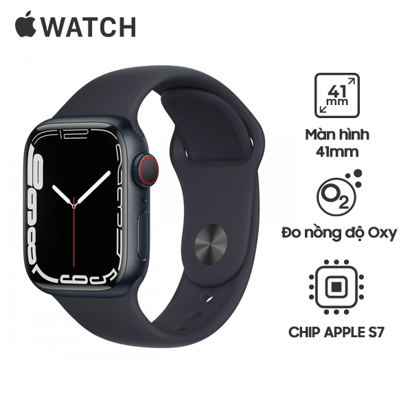 Apple Watch Series 7 41mm LTE Viền Nhôm Dây Cao Su Chính Hãng