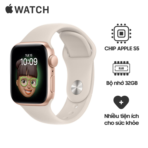 Apple Watch SE 44mm GPS Viền Nhôm Dây Cao Su Chính Hãng