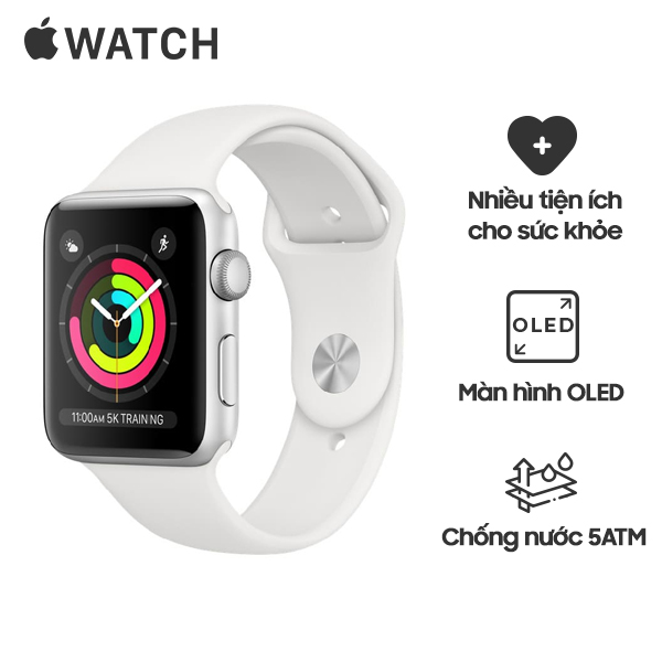 Apple Watch Series 3 42mm Viền Nhôm Dây Cao Su Chính Hãng