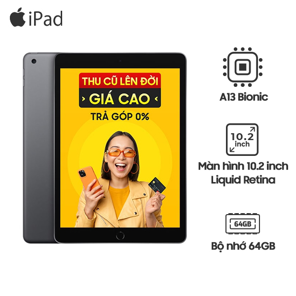 iPad Gen 9 10.2 inch Wifi 64GB Chính Hãng