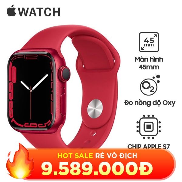 Apple Watch Series 7 45mm GPS Viền Nhôm Dây Cao Su Chính Hãng
