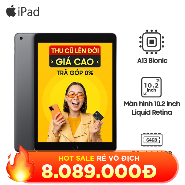 iPad Gen 9 10.2 inch Wifi 64GB Chính Hãng