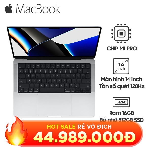 MacBook Pro 2021 14" Chip M1 Pro 8CPU | 14GPU | 16GB | 512GB SSD Chính Hãng (MKGR3, MKGP3)