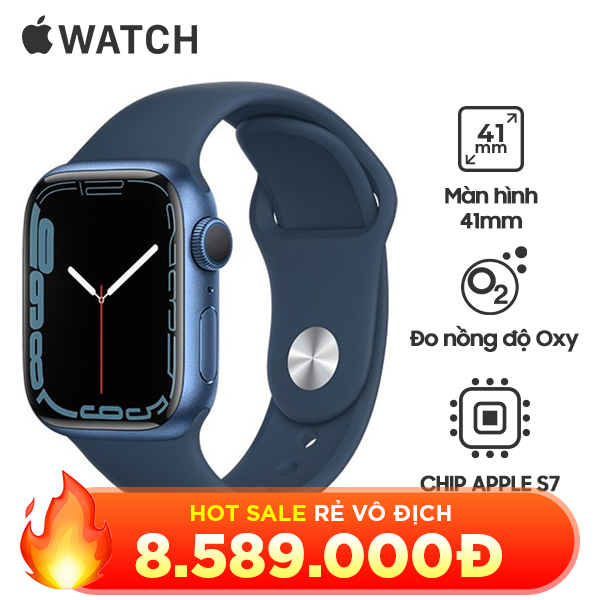 Apple Watch Series 7 41mm GPS Viền Nhôm Dây Cao Su Chính Hãng