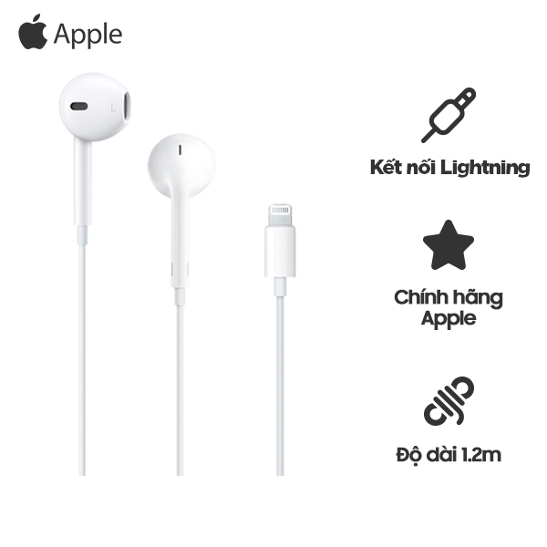 Tai nghe Apple Earpods Lightning chính hãng mới | Trả gớp Online 0% đơn  giản toàn quốc