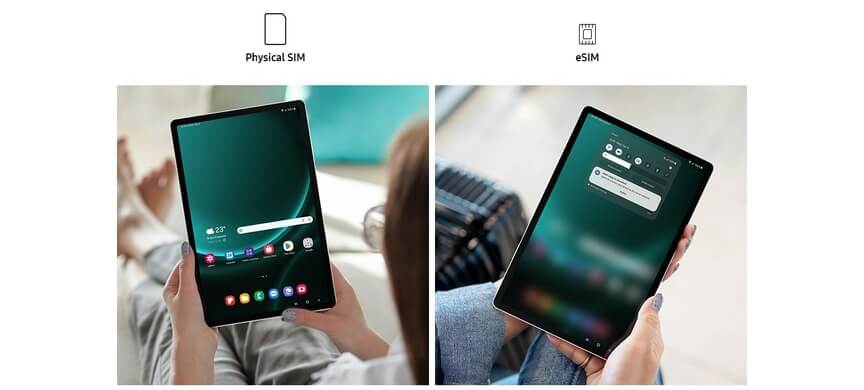 kết nối esim Samsung Galaxy Tab S9 FE