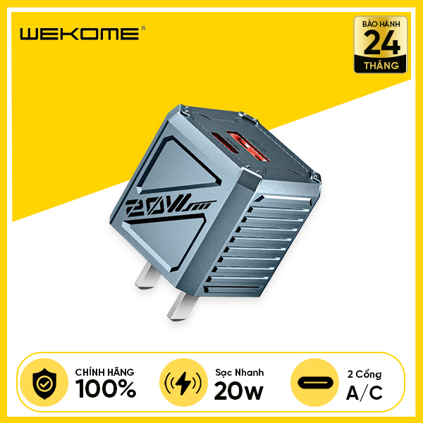 Củ Sạc Nhanh WEKOME 2 Cổng A/C 20W WP-U146