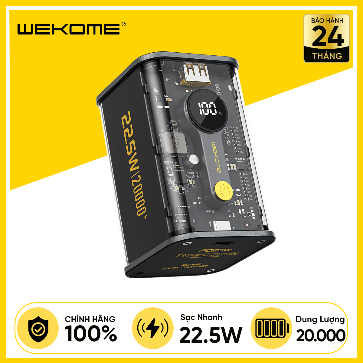 Pin Sạc Dự Phòng WEKOME 20.000mAh WP-337 Fast Charging