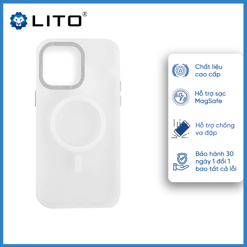 Ốp Lưng Magsafe LITO Nhám Mờ Cho iPhone 13