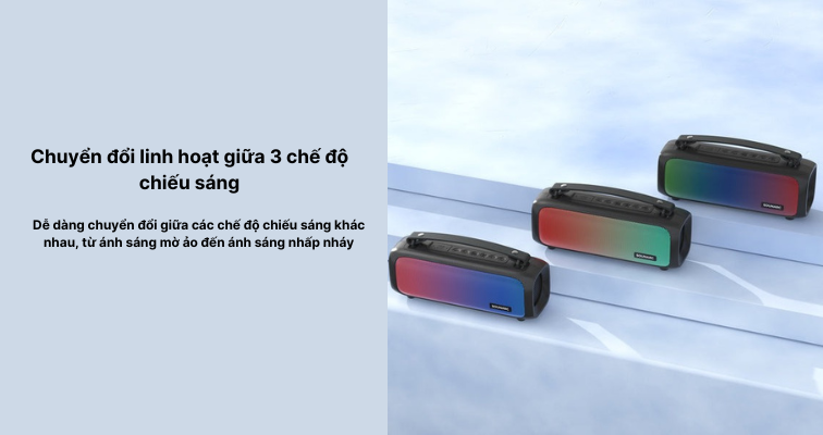 loa bluetooth Sounarc P3 3 chế độ chiếu sáng