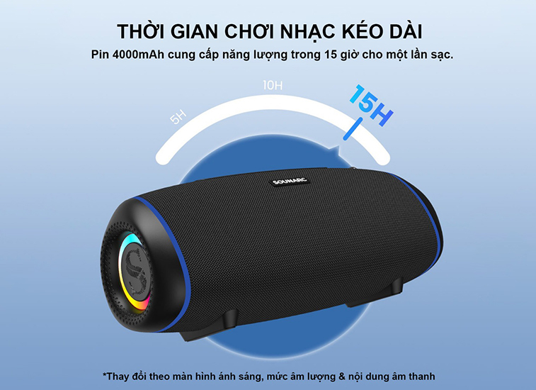 thời gian sử dụng pin Sounarc R1