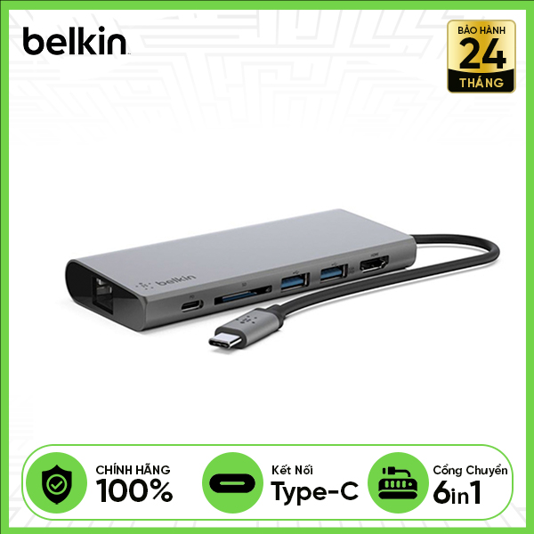 Hub chuyển đổi BELKIN USB Type C 6-in-1 Multimedia