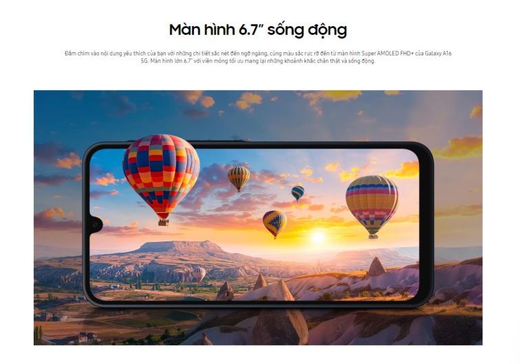 màn hình galaxy a16