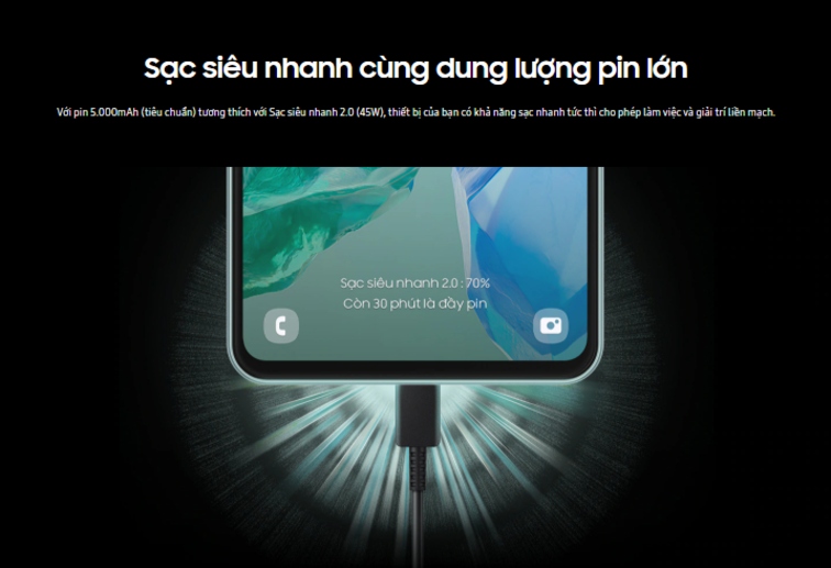 dung lượng pin galaxy m55