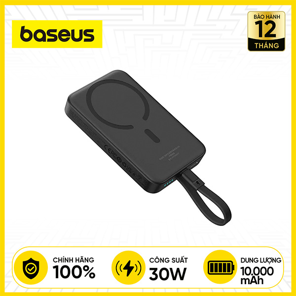 Pin Sạc Dự Phòng Không Dây Baseus Magnetic Mini Wireless 10.000mAh 30W