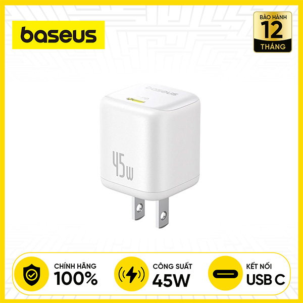 Củ Sạc Nhanh Baseus PicoGo GaN Pro 1C 45W Chính Hãng