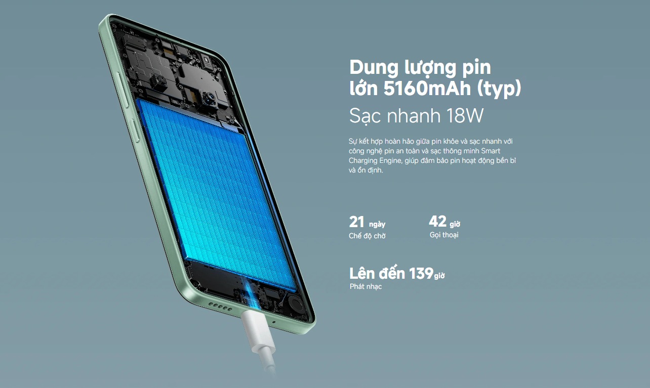 dung lượng pin Xiaomi Poco C75