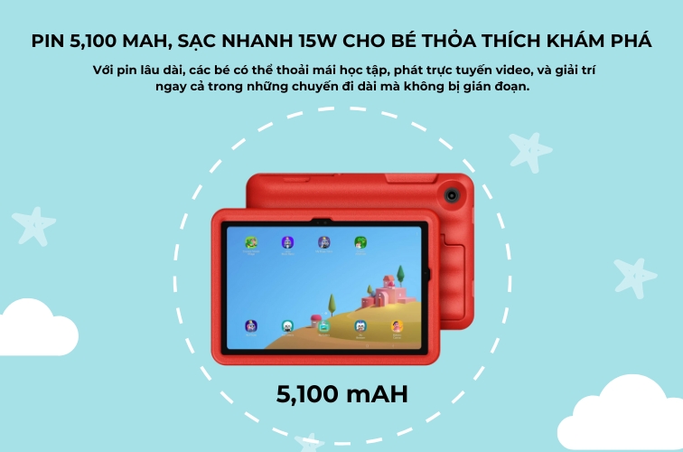 dung lượng pin Galaxy Tab A9 Kids