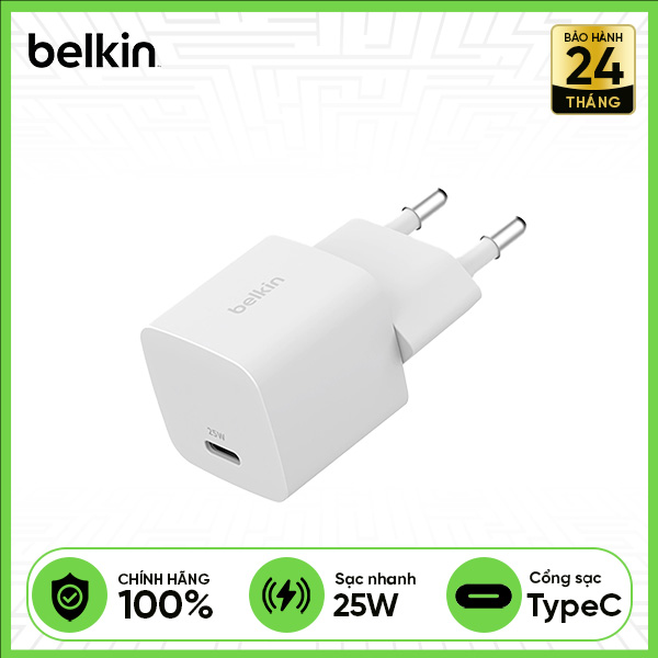 Củ Sạc BELKIN PD 3.0 25W Chân Tròn