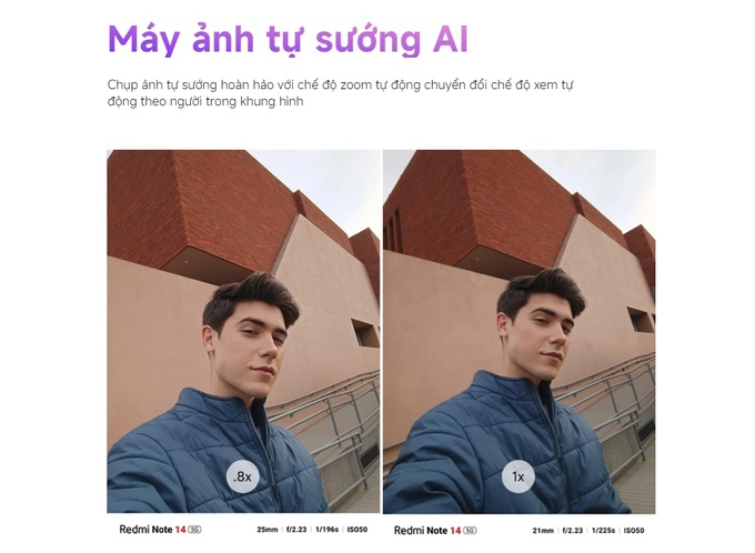 camera AI trên Redmi Note 14