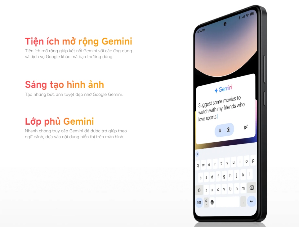 trợ lý gemini trên Redmi Note 14