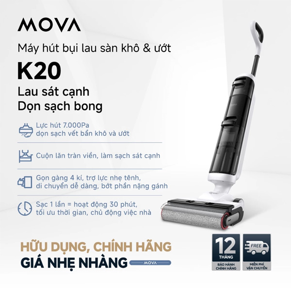 Máy hút bụi lau sàn khô và ướt đa năng Dreame Mova K20 Chính Hãng