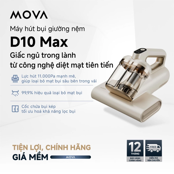 Máy hút bụi giường nệm Dreame Mova D10 Max Chính Hãng