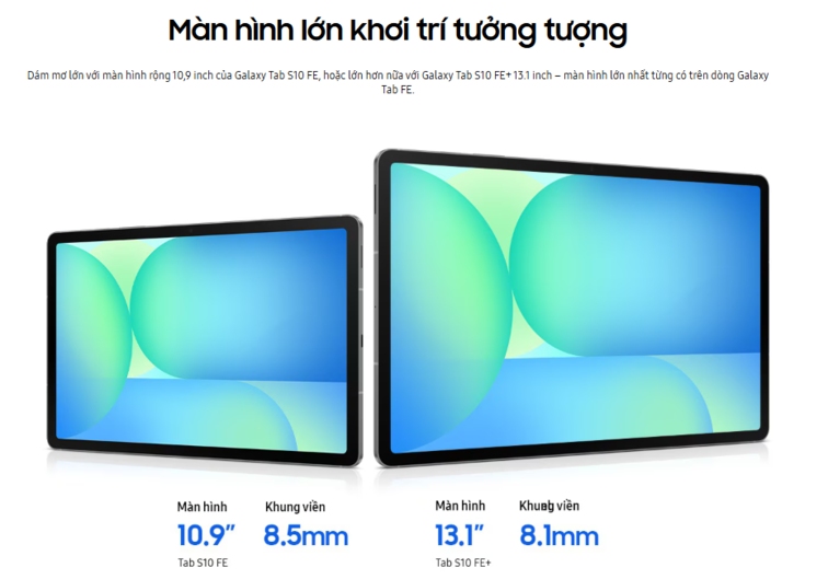 Màn hình lớn 13.1 inch