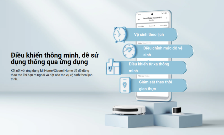 Điều khiển dễ dàng qua ứng dụng