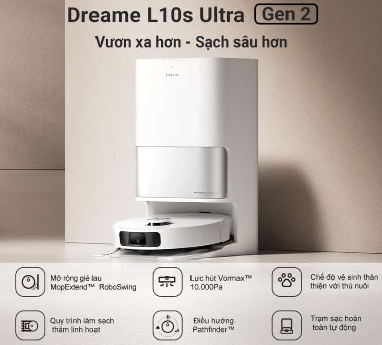 Robot hút bụi lau nhà Dreame L10s Ultra Gen 2