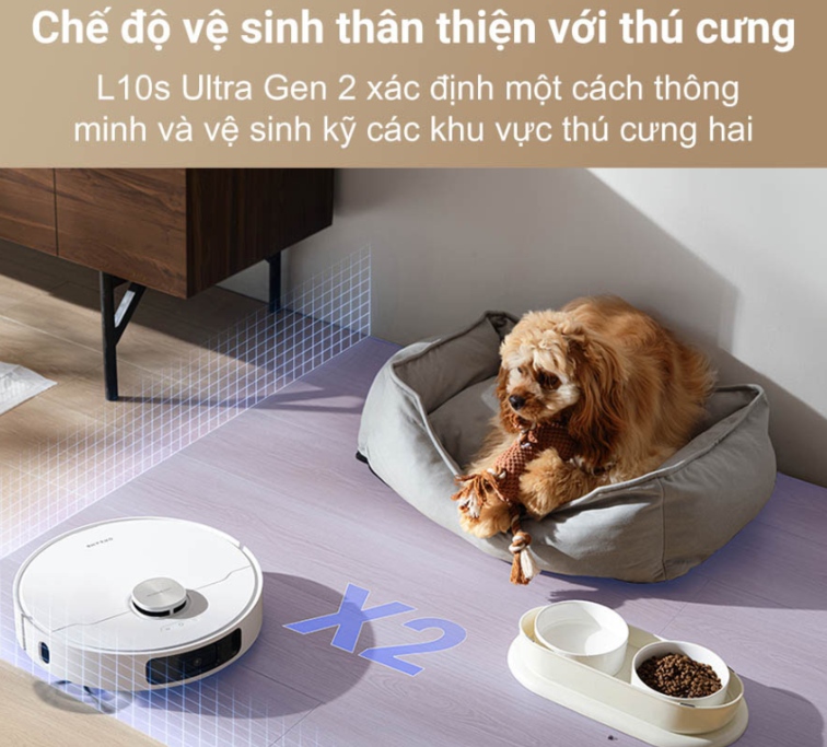 Tính năng làm sạch chuyên biệt cho khu vực nuôi thú cưng