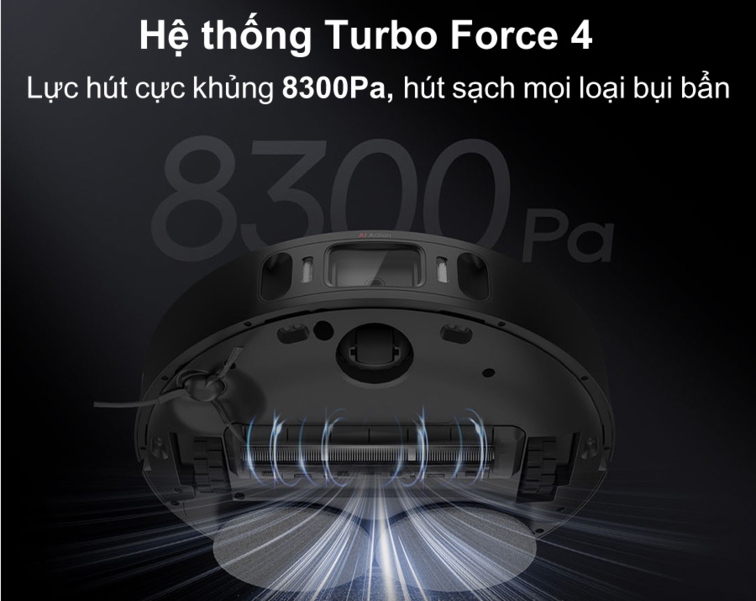 Lực hút mạnh mẽ 8300Pa