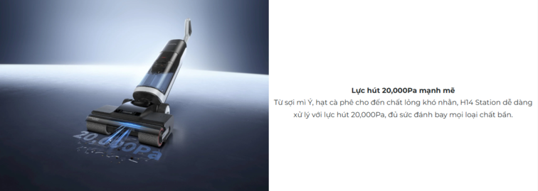 Lực hút mạnh mẽ 20.000Pa