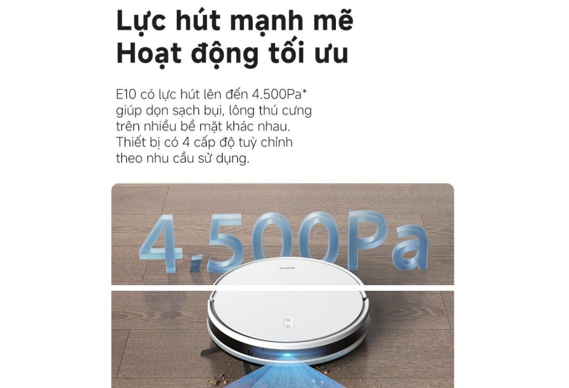 Sức hút 4500Pa mạnh mẽ