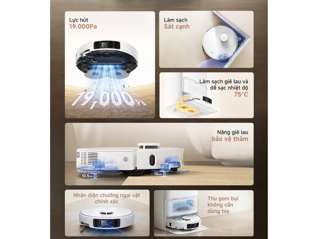 Robot hút bụi lau nhà tự động Mova P50 Ultra