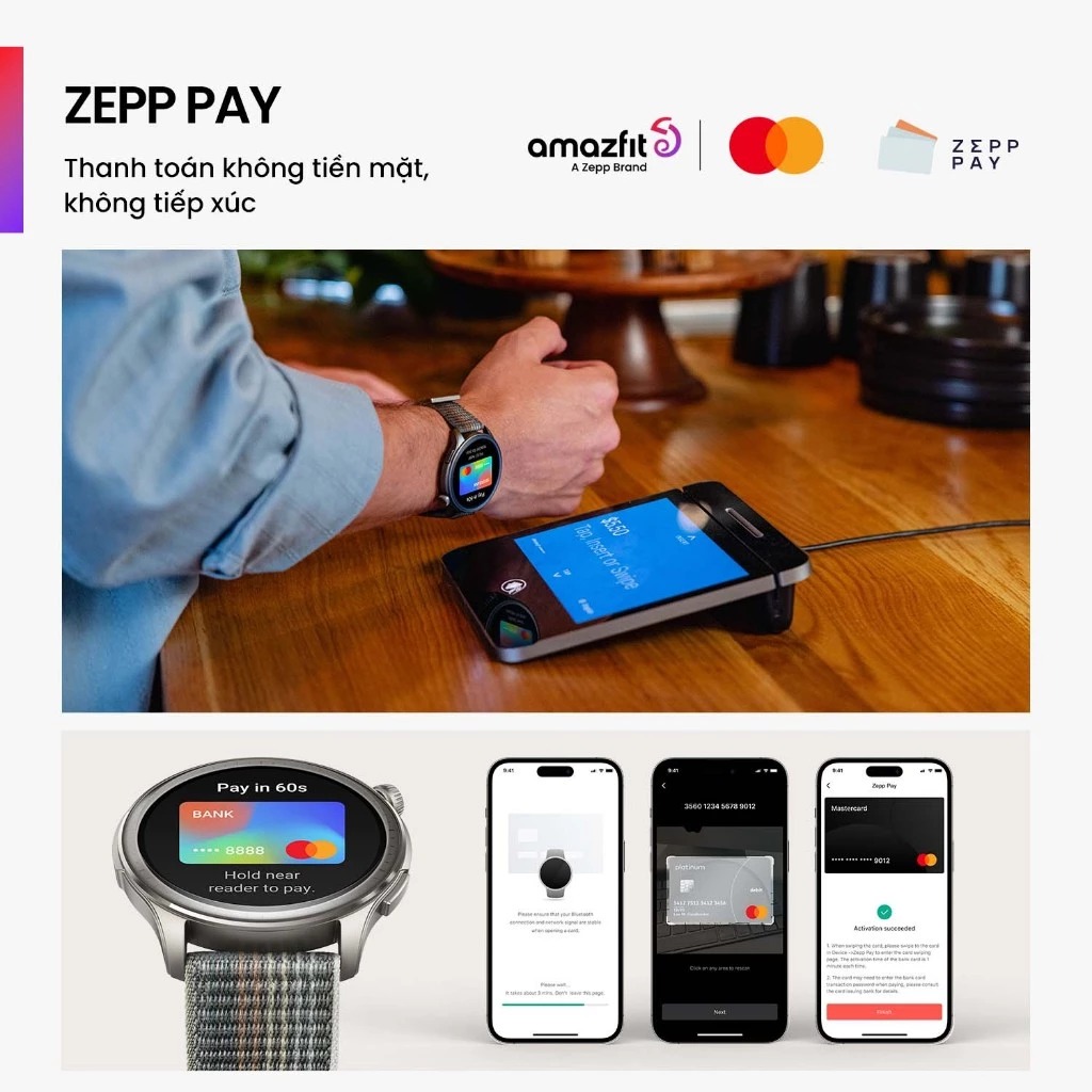 đồng hồ được trang bị Zepp Pay