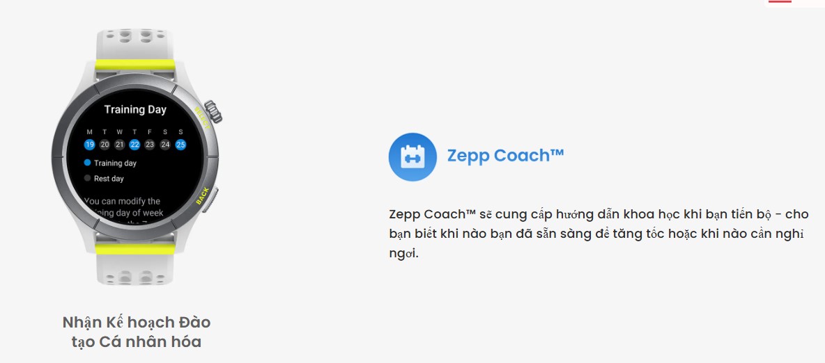 Hỗ trợ luyện tập AI từ Zepp Coach