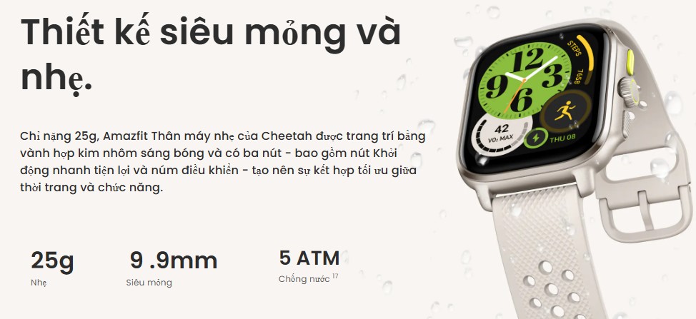 Thiết kế 25g mỏng nhẹ