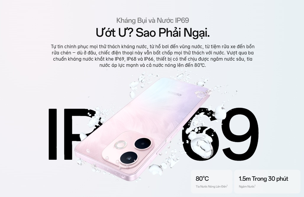 Kháng nước và bụi IP69