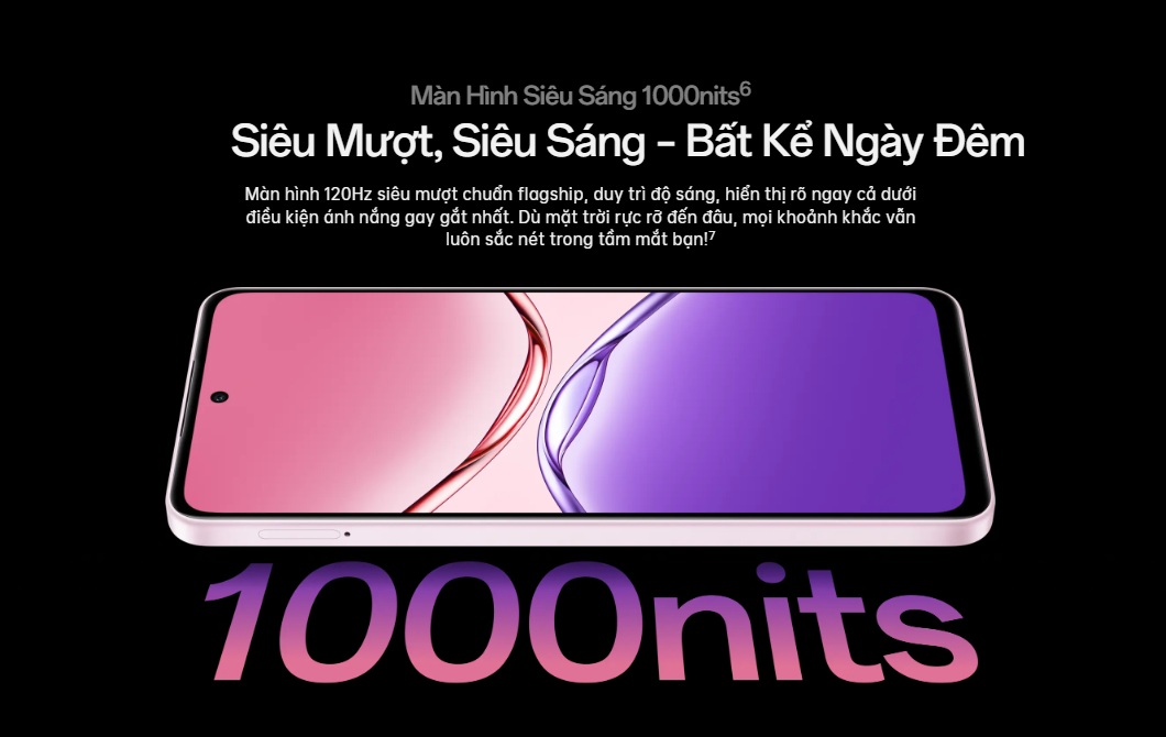 Độ sáng lên đến 1000nits