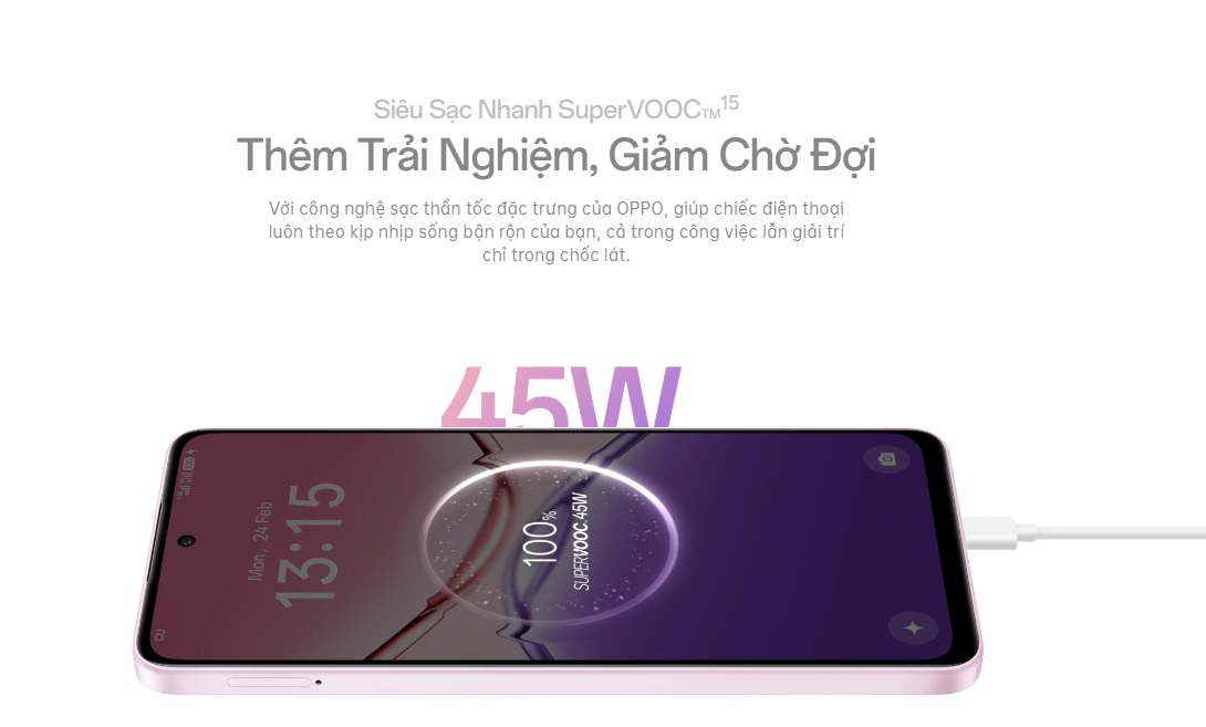 Công nghệ sạc nhanh 45W SUPERVOOC