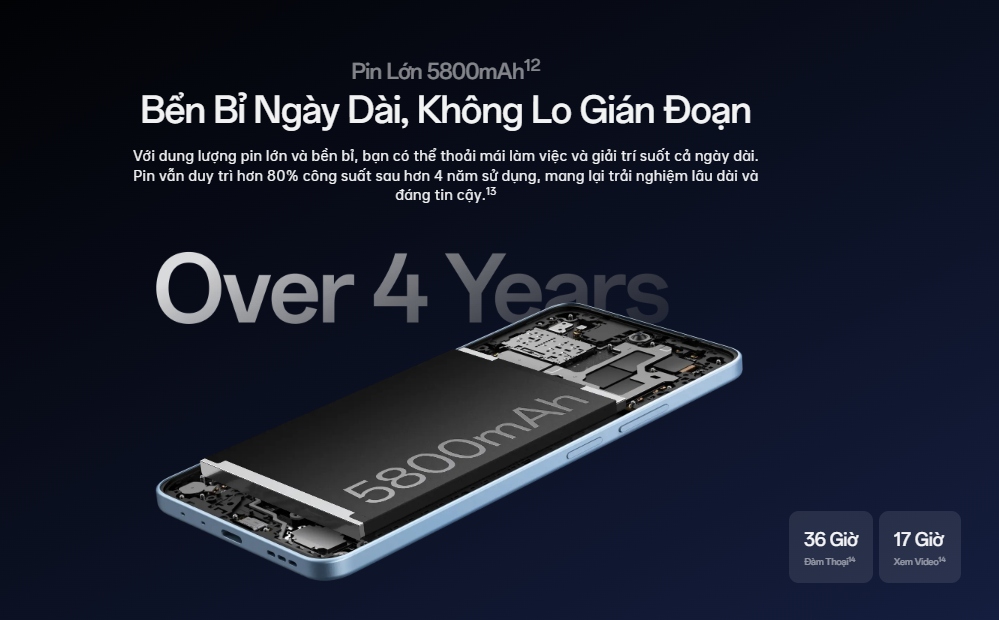 Pin lớn 5800mAh